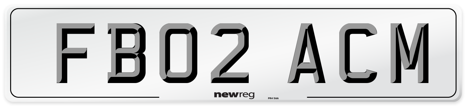 FB02 ACM Number Plate from New Reg